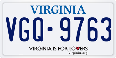 VA license plate VGQ9763