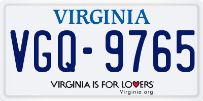 VA license plate VGQ9765