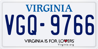 VA license plate VGQ9766