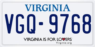 VA license plate VGQ9768