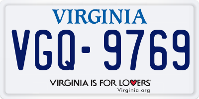 VA license plate VGQ9769