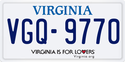 VA license plate VGQ9770