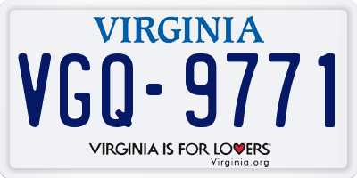 VA license plate VGQ9771