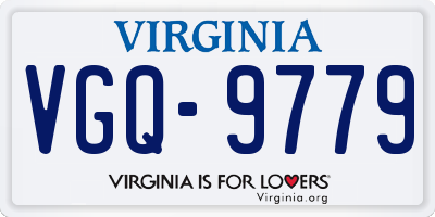 VA license plate VGQ9779