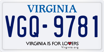 VA license plate VGQ9781