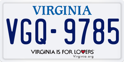 VA license plate VGQ9785