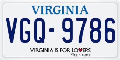 VA license plate VGQ9786