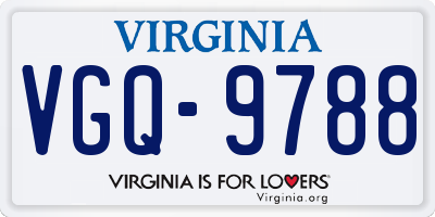 VA license plate VGQ9788