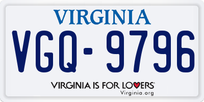 VA license plate VGQ9796