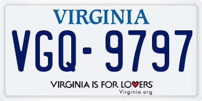 VA license plate VGQ9797