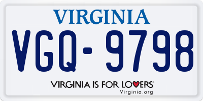 VA license plate VGQ9798