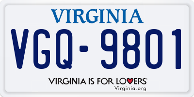 VA license plate VGQ9801