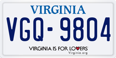 VA license plate VGQ9804