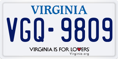 VA license plate VGQ9809