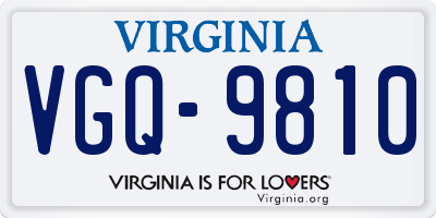 VA license plate VGQ9810