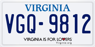 VA license plate VGQ9812