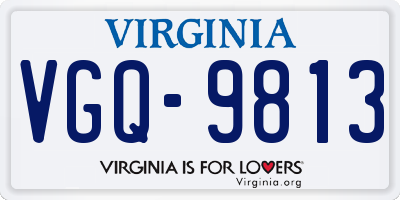 VA license plate VGQ9813