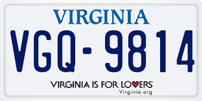 VA license plate VGQ9814