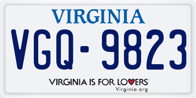 VA license plate VGQ9823