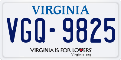 VA license plate VGQ9825