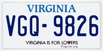 VA license plate VGQ9826