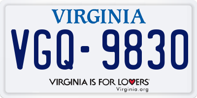 VA license plate VGQ9830