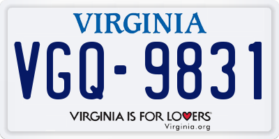 VA license plate VGQ9831