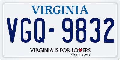 VA license plate VGQ9832
