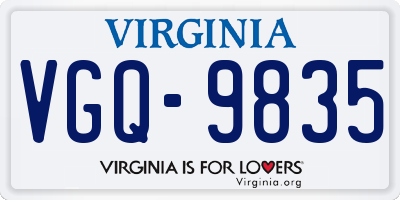 VA license plate VGQ9835