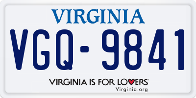 VA license plate VGQ9841