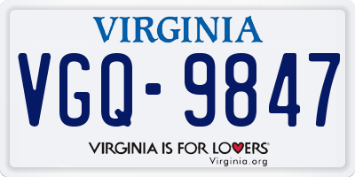 VA license plate VGQ9847