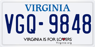 VA license plate VGQ9848
