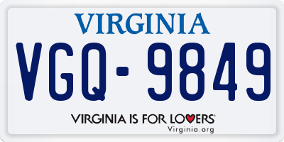 VA license plate VGQ9849