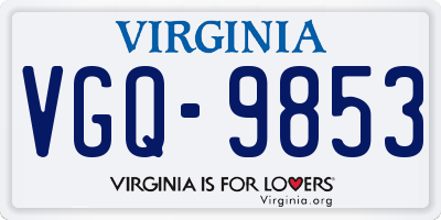 VA license plate VGQ9853