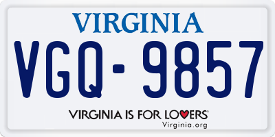 VA license plate VGQ9857