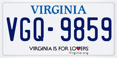 VA license plate VGQ9859