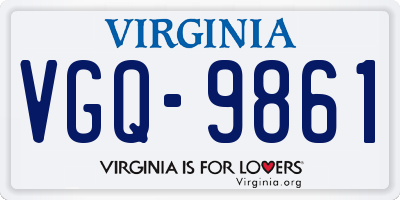 VA license plate VGQ9861