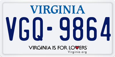 VA license plate VGQ9864