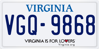 VA license plate VGQ9868