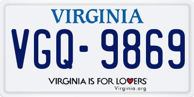 VA license plate VGQ9869