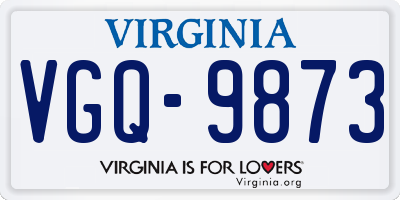 VA license plate VGQ9873