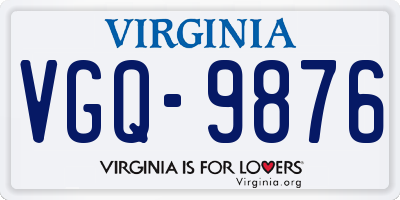 VA license plate VGQ9876