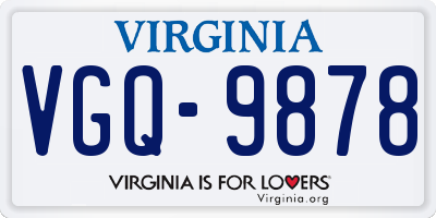 VA license plate VGQ9878