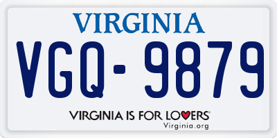VA license plate VGQ9879