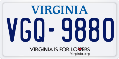 VA license plate VGQ9880