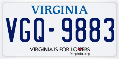 VA license plate VGQ9883