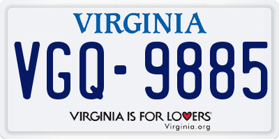 VA license plate VGQ9885