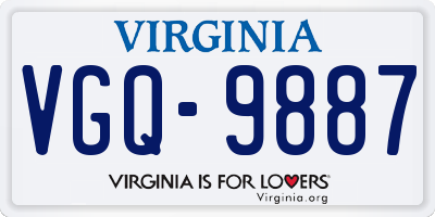 VA license plate VGQ9887