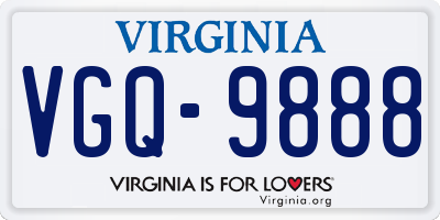 VA license plate VGQ9888