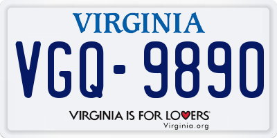 VA license plate VGQ9890